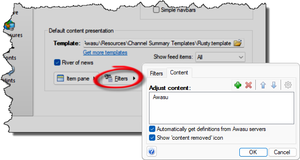 Feed item filters