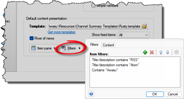 Feed item filters
