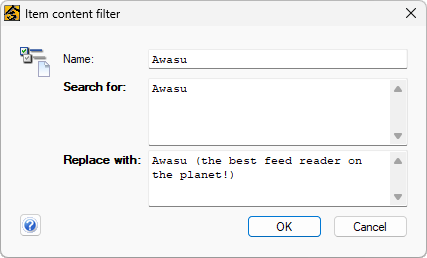Feed item filters