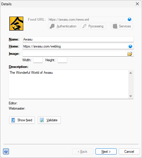 Changing the channel details
