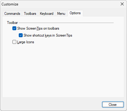 Other customization options