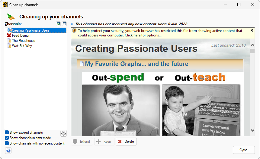 Cleaning up your channels