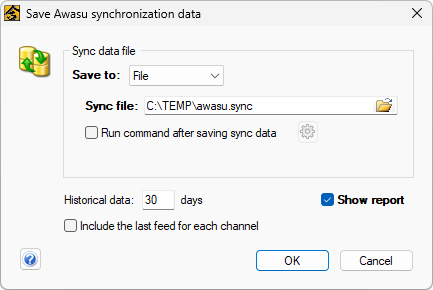 Saving the sync data
