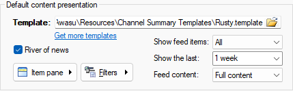 Configuring the default content presentation