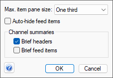Channel window display options