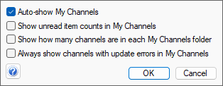 My Channels display options