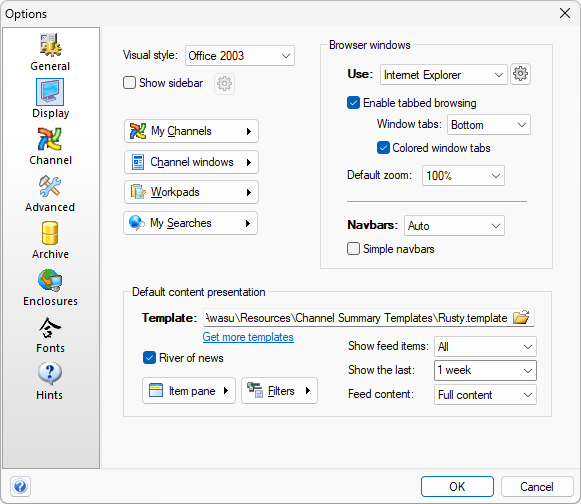 Awasu display options