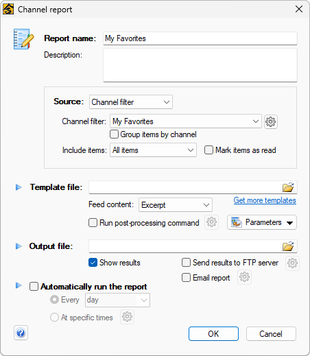 Configure channel report